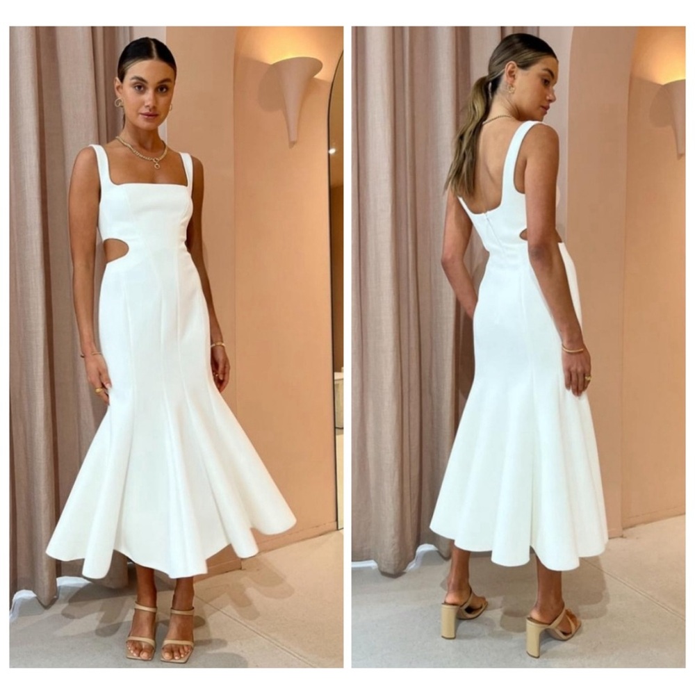 NWT Acler Paracombe Midi Fit N Flare Flute Cream Dress size AU 10 | US 6 Bridal - Picture 4 of 16